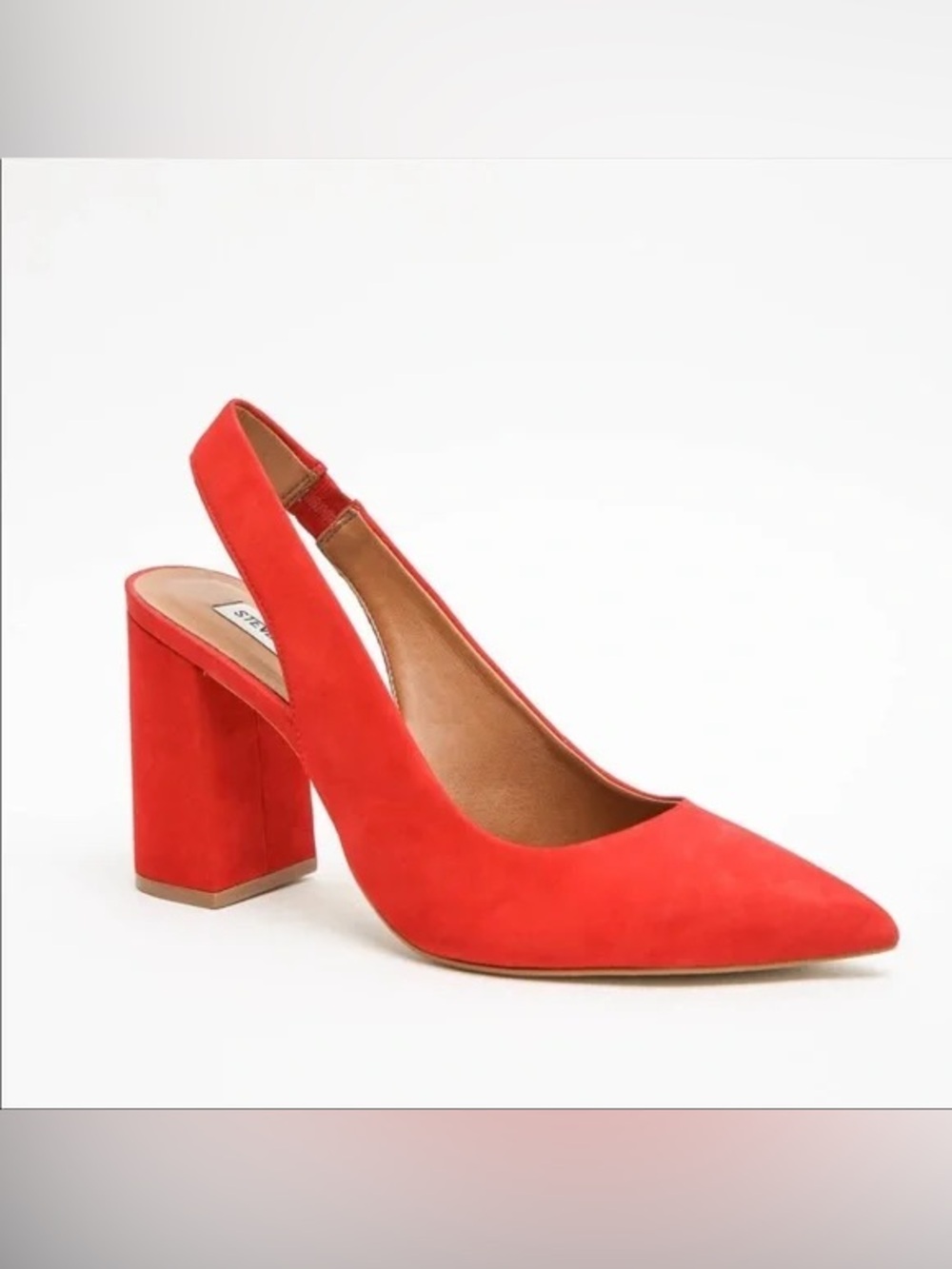 Steve Madden Red Suede Slingback Block Heel